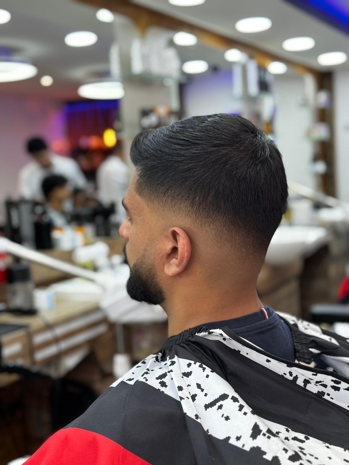 Slicked-back low fade