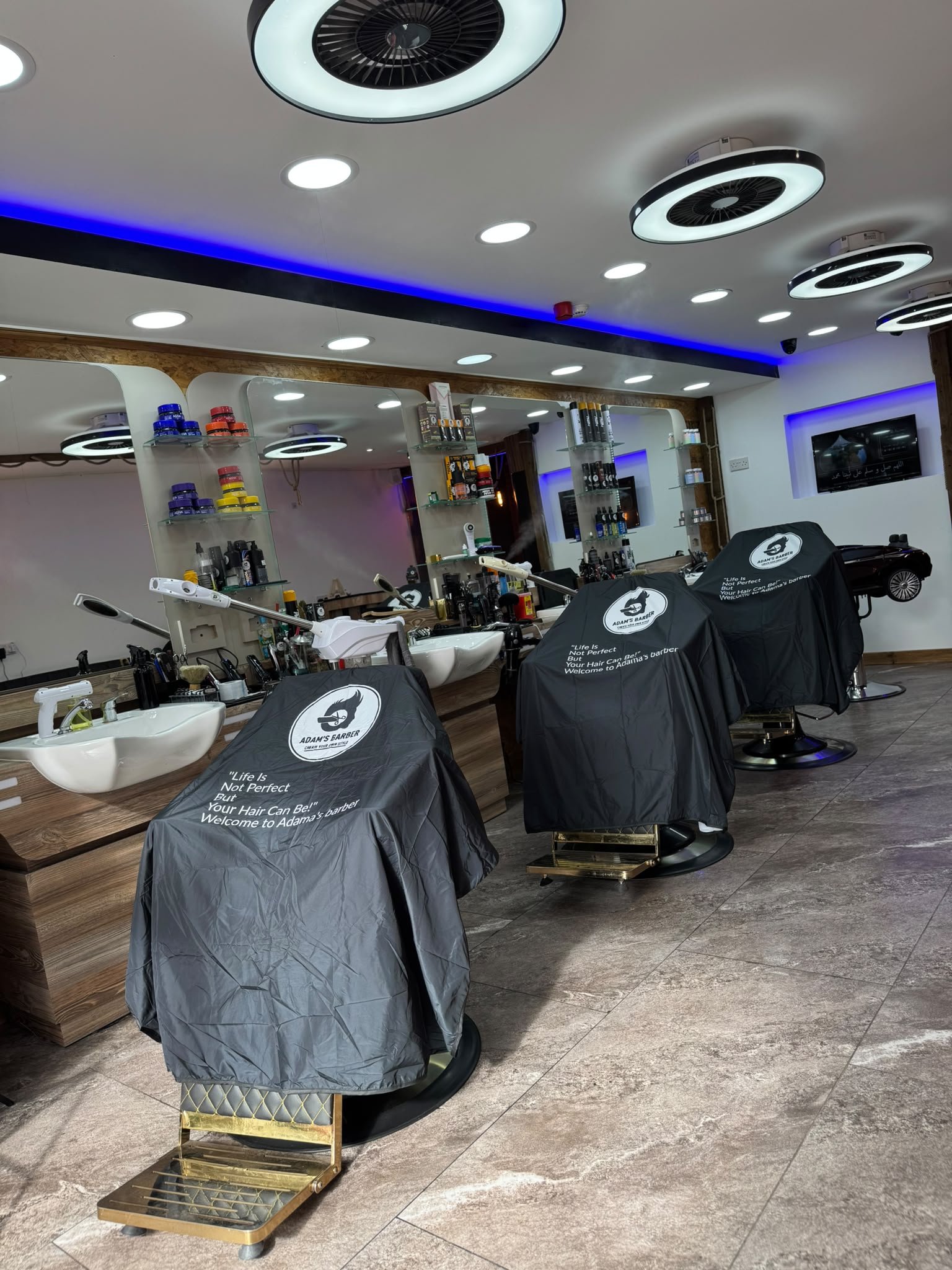 Adam's Barber styling stations