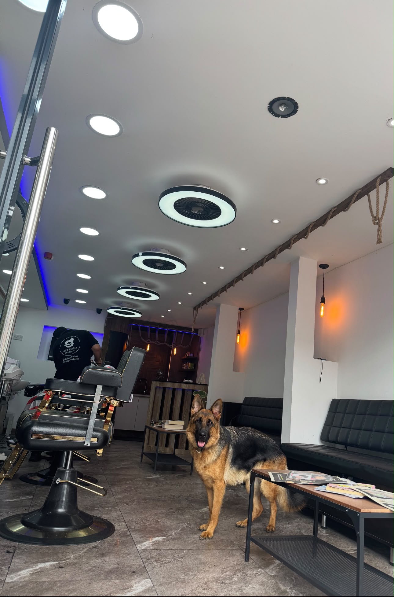 Adam's Barber waiting area